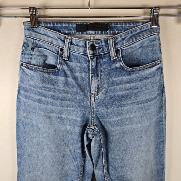 Alexander Wang Jeans Women 24 Blue Mid Rise Stretch Designer Luxury Straight - Picture 5 of 10